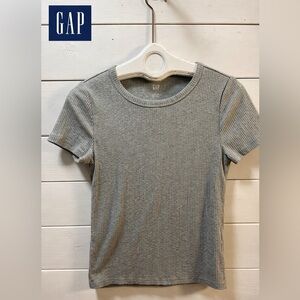 GAP Grey Ribbed T-Shirt Size M